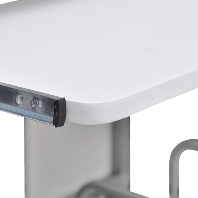 vidaXL Комп’ютерний стіл з висувною секцією для клавіатури Білий