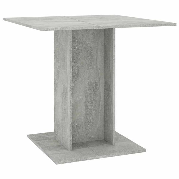 800256 vidaXL Dining Table Concrete Grey 80x80x75 cm Chipboard