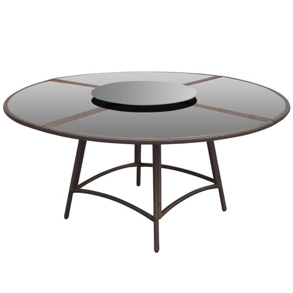 vidaXL Садовий обідній комплект 7 од. з подушками Коричневий Поліротанг