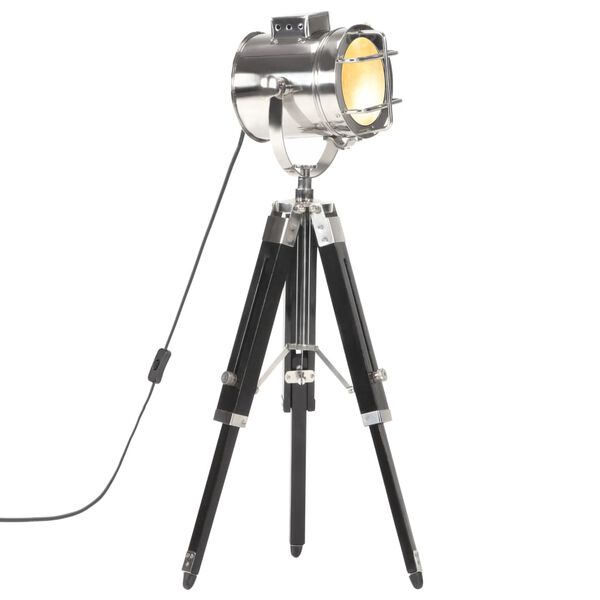 vidaXL Торшер на Тринозі Чорний 69 см Масив Дерева Манго