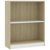 vidaXL Книжкова полиця Білий/Дуб сонома 60x24x74,5 Деревні пластики