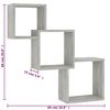 800274 vidaXL Cube Wall Shelves Concrete Grey 84,5x15x27 cm Chipboard