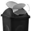 vidaXL Відро для Сміття з Поворотною Кришкою Чорний/Сріблястий 60 л