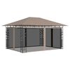 vidaXL Альтанка з Москітною Сіткою Сіро-Коричневий 4х3х2,73см 180 г/м&sup2;