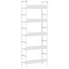 288228 vidaXL 5-Layer Book Shelf White 60x27,6x158,5 cm Chipboard