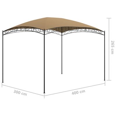 vidaXL Альтанка Сіро-Коричневий 3x4x2,65 м 180 г/м²