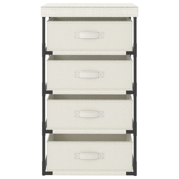 vidaXL Стелаж з 4 тканинними кошиками Кремовий Сталь