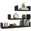 800199 vidaXL Wall Display Shelf 3 pcs Black Chipboard