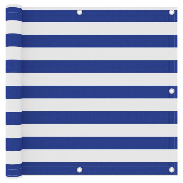vidaXL Балконна Ширма Білий і Синій 90x400 см Тканина Оксфорд