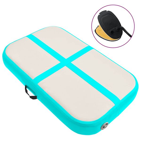 vidaXL Надувний Гімнастичний Мат з Насосом Зелений 60x100x15 см ПВХ