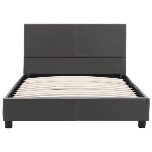vidaXL Каркас Ліжка Сірий 100x200 см Штучна Шкіра