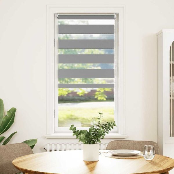 vidaXL Смугаста Рулонна Штора Сірий 80х150 см