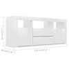 801820 vidaXL TV Cabinet High Gloss White 120x30x50 cm Chipboard