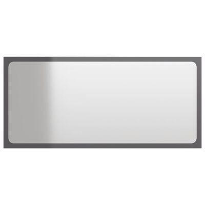 804621 vidaXL Bathroom Mirror High Gloss Grey 80x1,5x37 cm Chipboard