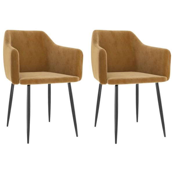 vidaXL Обідні Стільці 2 шт Коричневий Оксамит