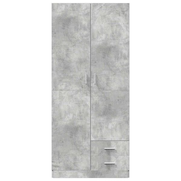 800643 vidaXL Wardrobe Concrete Grey 80x52x180 cm Chipboard
