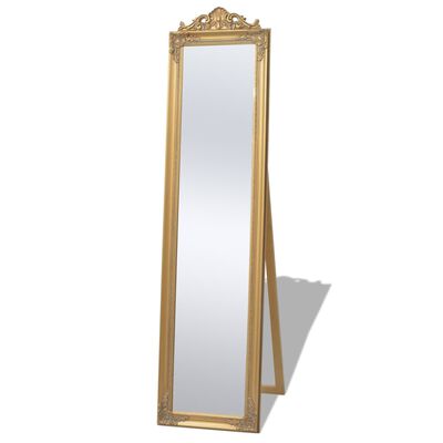 vidaXL Окремостояче дзеркало в стилі Бароко Золотистий 160х40 см