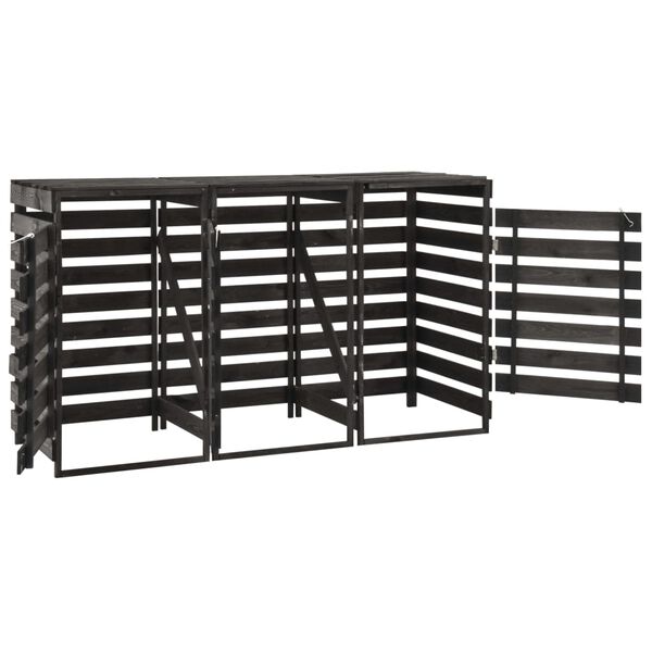 vidaXL Загорожа для 3-х Сміттєвих Контейнерів 210x75x121 см Пофарбована Сосна