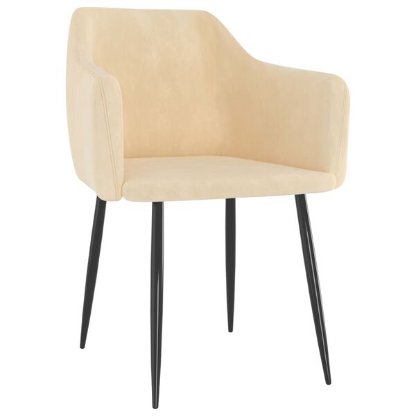 vidaXL Обідні стільці 2 шт Кремовий Оксамит