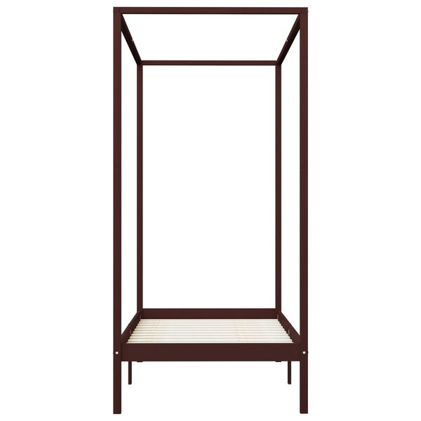 vidaXL Каркас Ліжка Балдахін Темно-Коричневий 100x200 см Масив Сосни