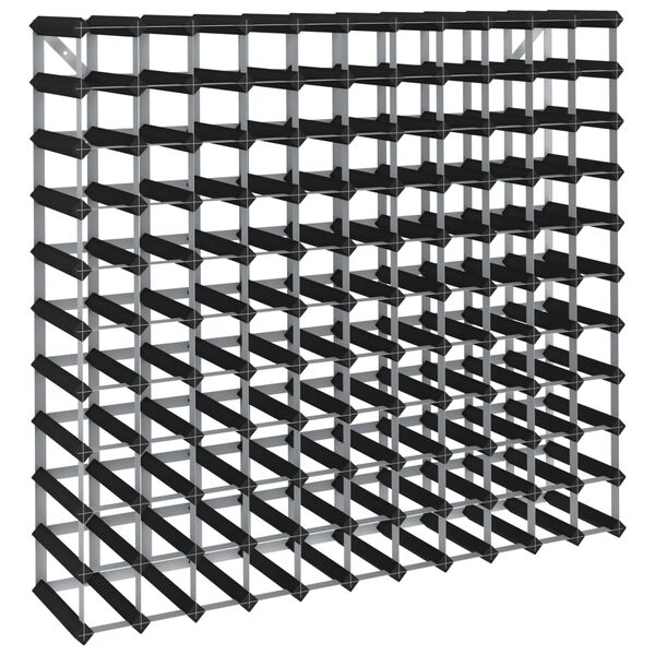 vidaXL Винний Стелаж на 120 Пляшок Чорний Масив Сосни