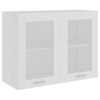 802529 vidaXL Hanging Glass Cabinet White 80x31x60 cm Chipboard