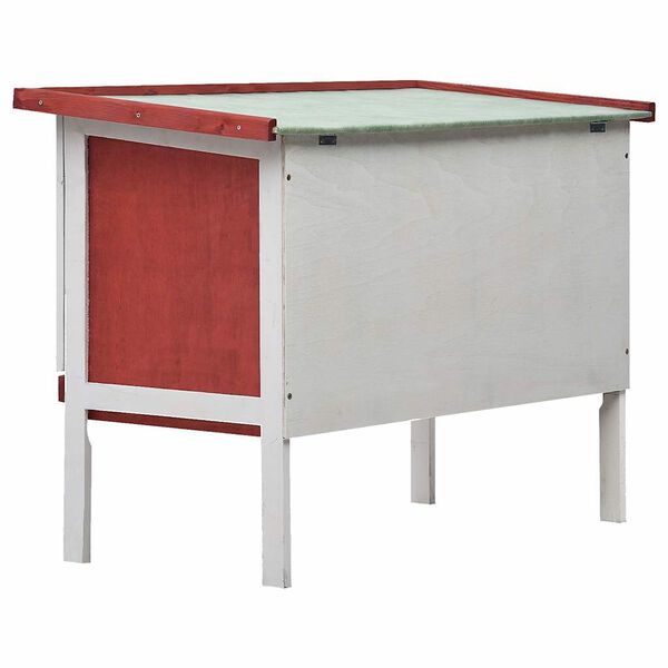 vidaXL Вуличний Будиночок для Кроликів 1-Рівневий Червоний Дерево