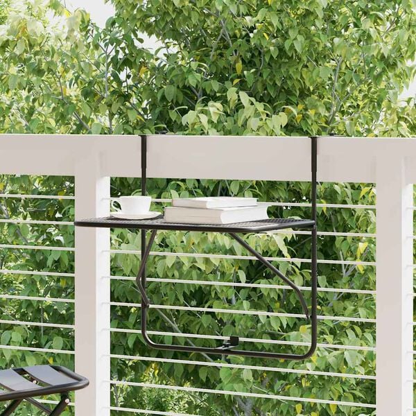 vidaXL Балконний Столик Чорний 60x40 см Сталь