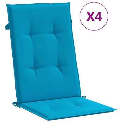 vidaXL Подушки для садових стільців 4 шт Синій 120x50x3 см