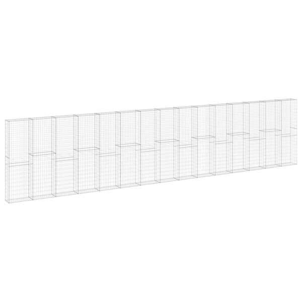 vidaXL Стіна з Габіонів з Кришками 900x30x200 см Оцинкована Сталь