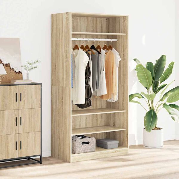 800228 vidaXL Wardrobe Sonoma Oak 100x50x200 cm Chipboard
