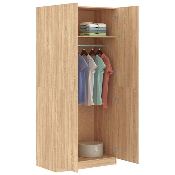800633 vidaXL Wardrobe Sonoma Oak 90x52x200 cm Chipboard