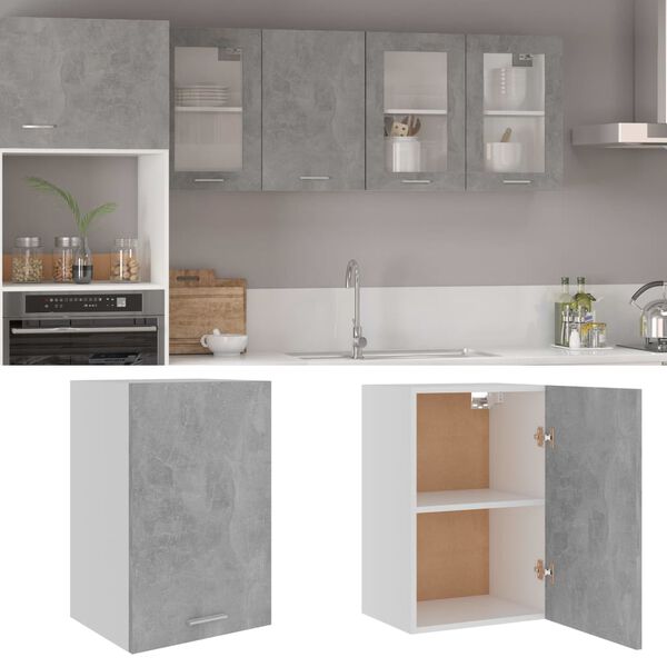 801256 vidaXL Hanging Cabinet Concrete Grey 39,5x31x60 cm Chipboard