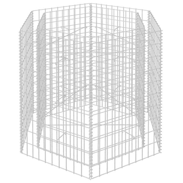vidaXL Габіонова Піднесена Клумба Шестикутна 100х90х100 см