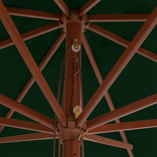 vidaXL Вулична Парасоля з Дерев'яною Жердиною Зелений 350 см