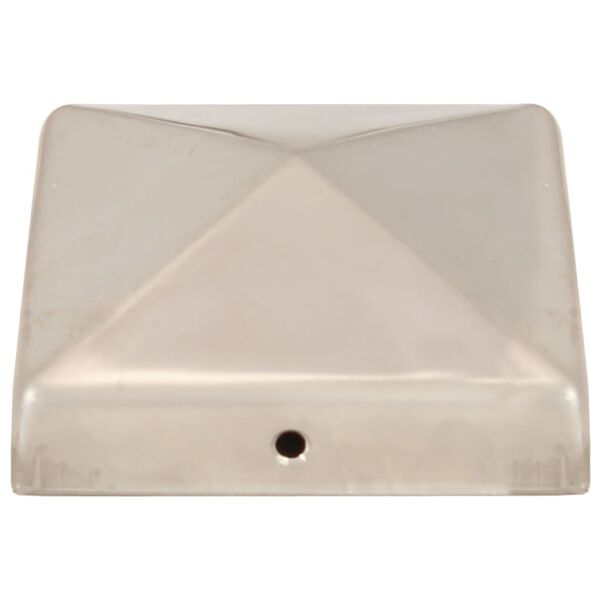 vidaXL Пірамідальні Ковпачки для Стовпів 6 шт 81x81мм Нержавіюча Сталь