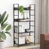 288222 vidaXL 4-Layer Book Shelf Black 60x27,6x124,5 cm Chipboard