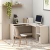 800747 vidaXL L-Shaped Corner Desk White 120x140x75 cm Chipboard