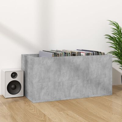800121 vidaXL Vinyl Storage Box Concrete Grey 71x34x36 cm Chipboard