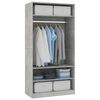 800229 vidaXL Wardrobe Concrete Grey 100x50x200 cm Chipboard