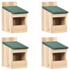 vidaXL Шпаківня 4 шт 12x16x20 см Дерево Ялини