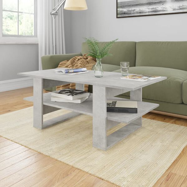 800544 vidaXL Coffee Table Concrete Grey 110x55x42 cm Chipboard