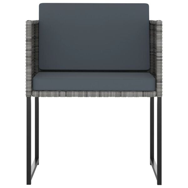 vidaXL Садовий Обідній Комплект 13 Од. з Подушками Сірий Поліротанг