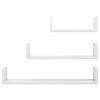800204 vidaXL Wall Display Shelf 3 pcs High Gloss White Chipboard
