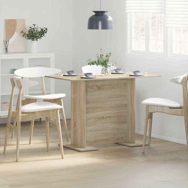 800246 vidaXL Dining Table Sonoma Oak 110x60x75 cm Chipboard