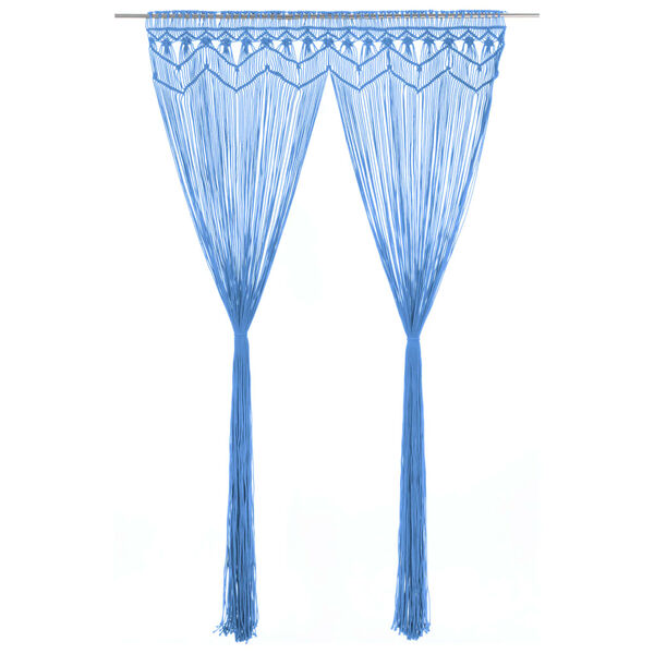 vidaXL Штора Макраме Синій 140х240 см Бавовна