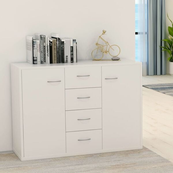 800684 vidaXL Sideboard White 88x30x65 cm Chipboard