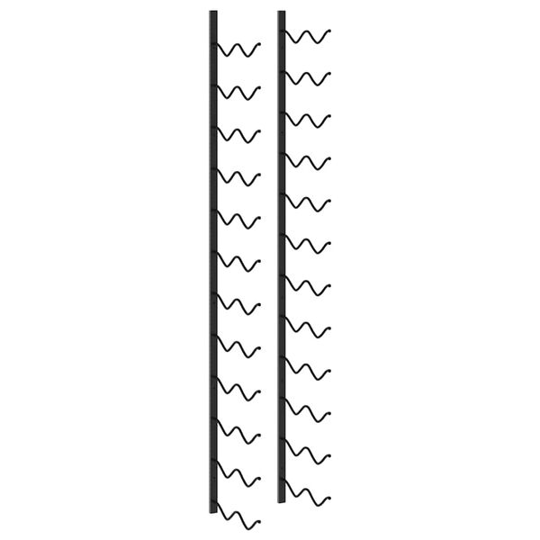 vidaXL Настінний Винний Стелаж на 24 Пляшки Чорний Залізо