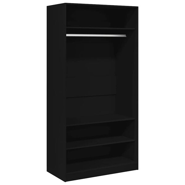 800226 vidaXL Wardrobe Black 100x50x200 cm Chipboard
