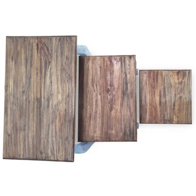 vidaXL Вкладні столики в комплекті 3 шт Масив відновленої деревини